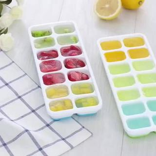 Khay Làm Đá Silicon Có Nắp Đậy Kháng Khuẩn Chống Mùi Tủ Lạnh, Khuô...