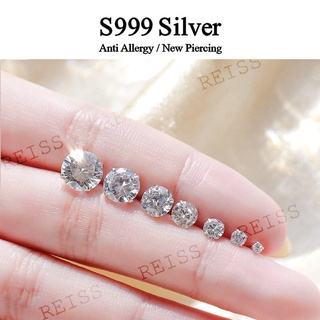 Khuyên tai thép titan màu bạc khảm đá thời trang sang trọng cho nữ...