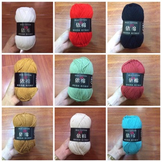 Len Milk Cotton 50g Baby Bảng 62 Màu. Cuộn Len Sợi Cotton...