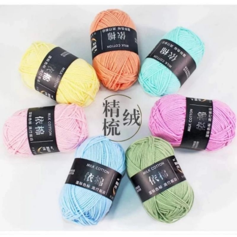 Len Milk cotton mác đen , 50g full bảng màu...