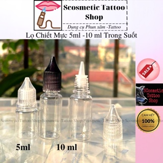 Lọ chiết nhựa 5ml-10ml Trong Suốt ,Chai nhựa triết mỹ phẩm mực phu...