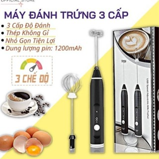 Máy đánh trứng, que tạo bọt cafe mini cầm tay không giây chính hãn...
