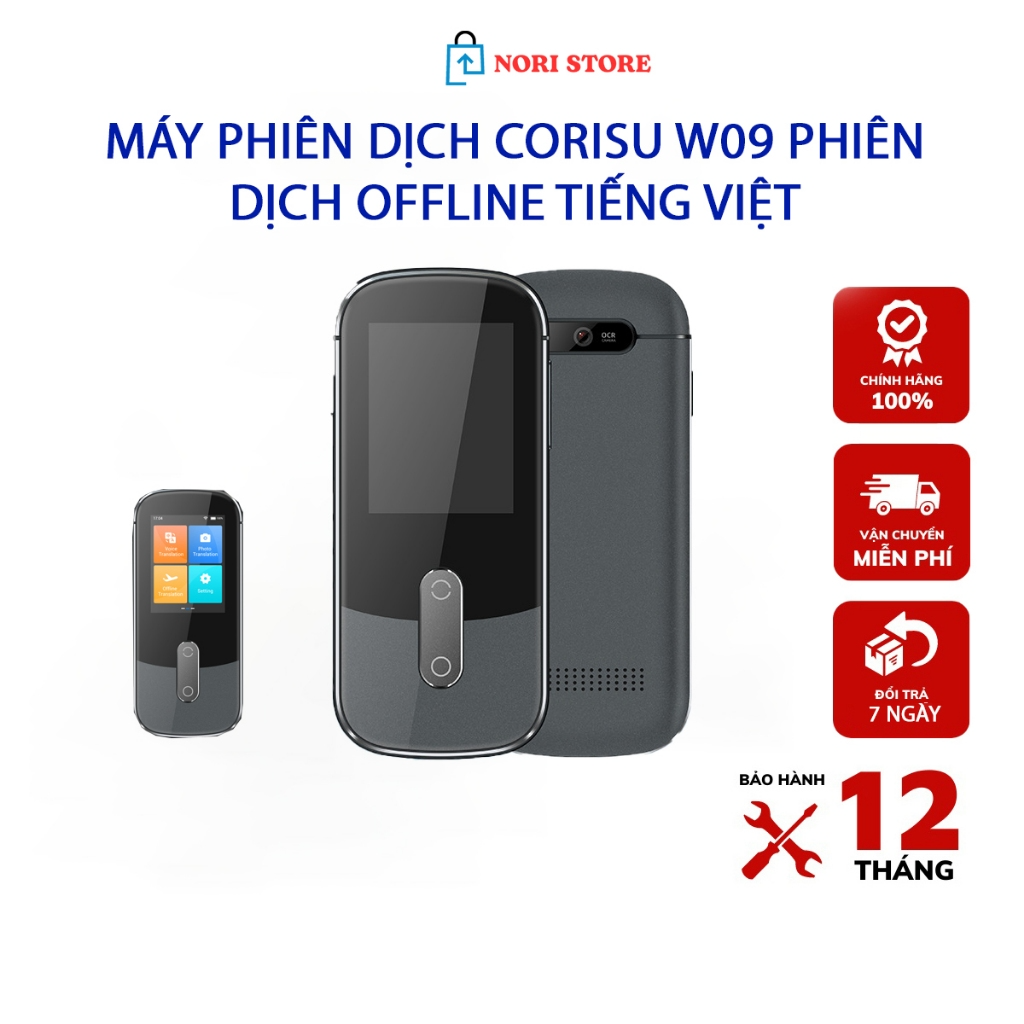 Máy phiên dịch Corisu W09 phiên dịch offline đàm thoại, văn bản ti...