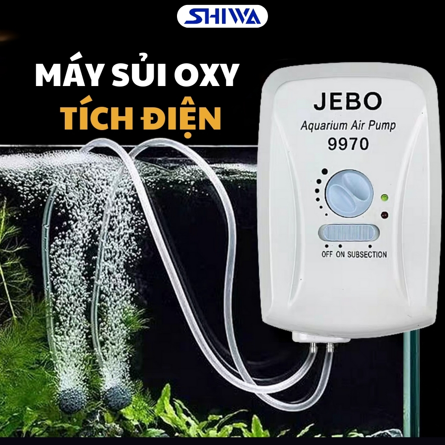 Máy Sủi Oxy Tích Điện Siêu Êm JEBO 9970/ 9950 - Sủi Oxy Bể Cá 2 Vò...