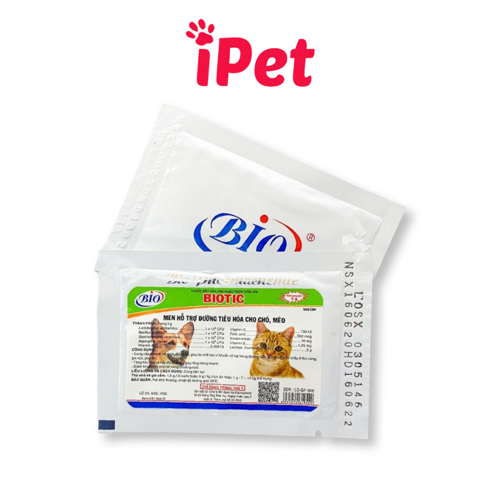 Men Tiêu Hóa Hỗ Trợ Đường Ruột Cho Chó Mèo BIOTIC gói 5g - iPet Sh...