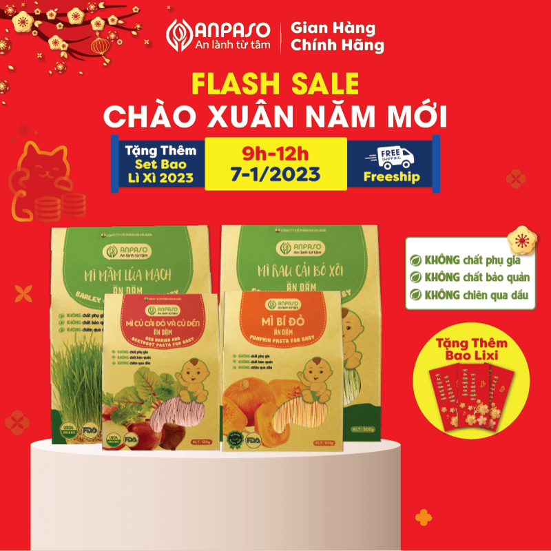 Mì Rau Củ Ăn Dặm Hữu Cơ Anpaso - Đồ Ăn Dặm Cho Bé Từ 6 Tháng tuổi ...