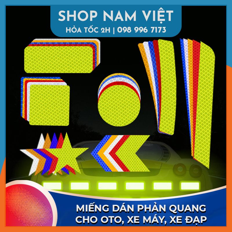 Miếng Dán Phản Quang Cảnh Báo Ban Đêm Cho Oto, Xe Máy, Xe Đạp...