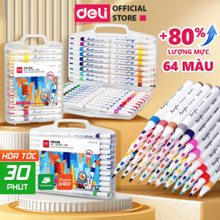 [MỚI] Bút Sơn Acrylic Marker Deli THÊM 80% MỰC - 12/24/36/48/64 Mà...
