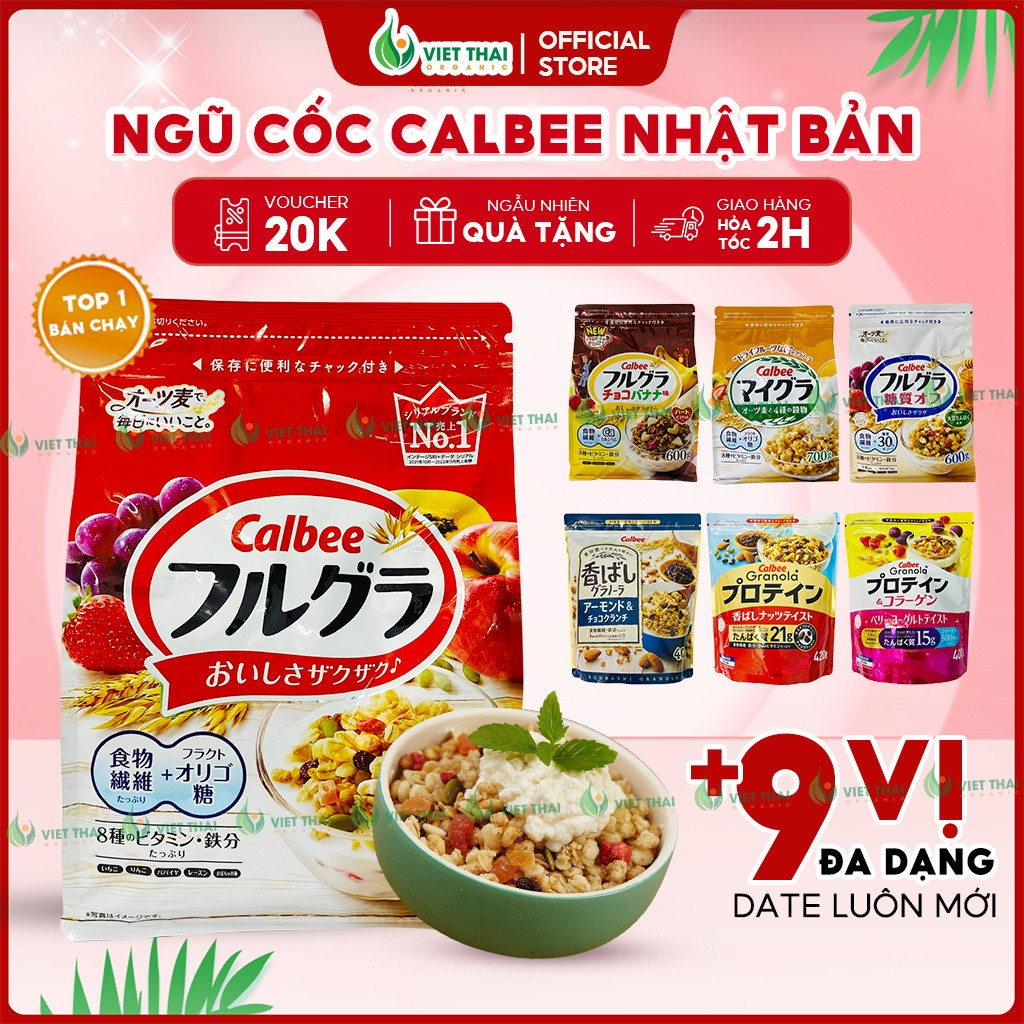 MỚI  TẶNG 50GNgũ cốc Calbee Nhật Ăn Kiêng Giảm Cân Mix Sữa Chua Tr...