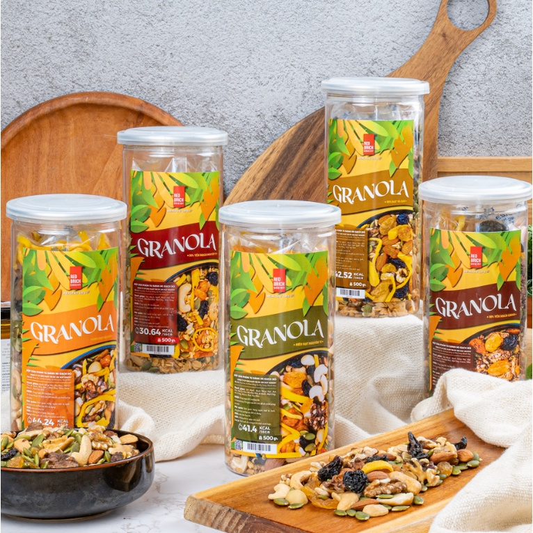 Ngũ Cốc Yến Mạch Giảm Cân Granola Gạch Đỏ Phiên Bản Mới Ăn Kiêng D...