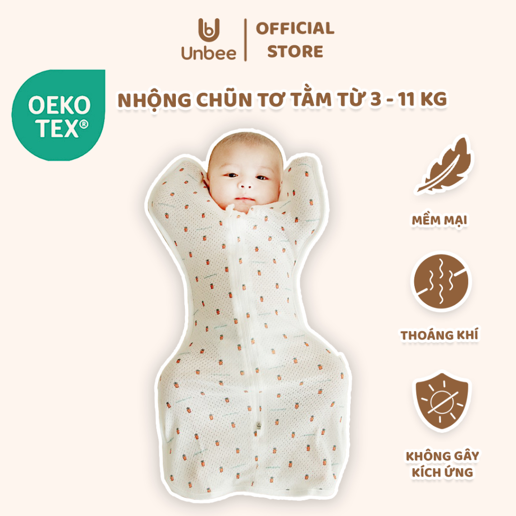 Nhộng Chũn Tơ Tằm Thông Hơi Unbee cho bé từ 0-9 tháng...