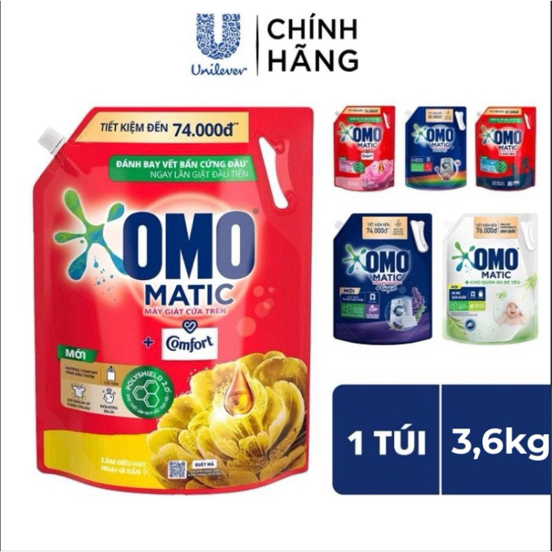 Nước Giặt Omo Matic 3,6kg Chuyên Dụng Cho Máy Giặt...