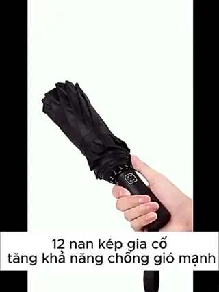 Ô dù che mưa đi nắng 24 nan mở tự động cầm tay 2 lớp phủ cho xe hơ...