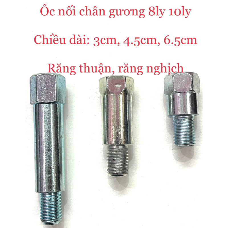 ốc nối chân gương nhiều size, ốc đôn chân kiếng xe...
