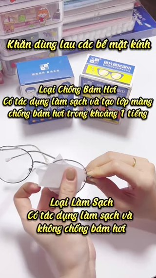 Set 100 Khăn lau kính Nano, khăn giấy chống bám hơi nước, giấy lau...