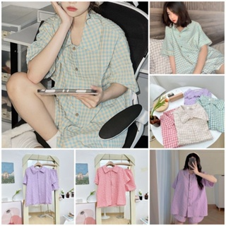Sét bộ Pyjama Kẻ Phong Cách Hàn Quốc Siêu Hot - ảnh thật trải sàn...