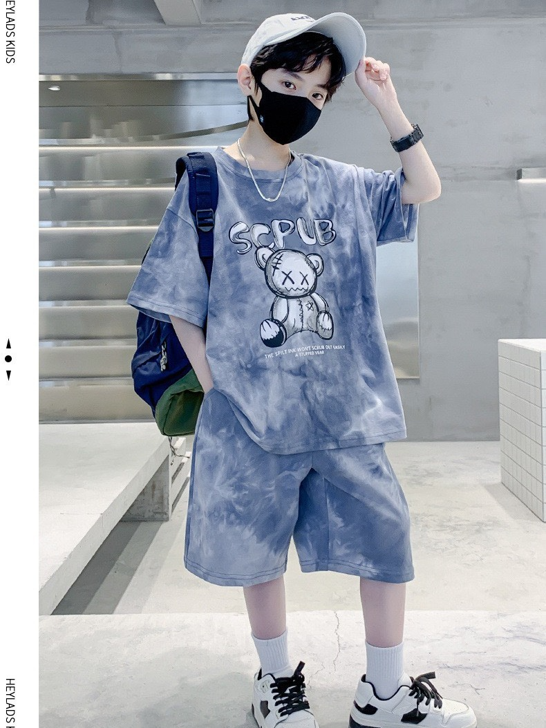 Set bộ quần áo bé trai 17-45kg, set đồ hè cho bé 4- 14 tuổi mẫu gấ...