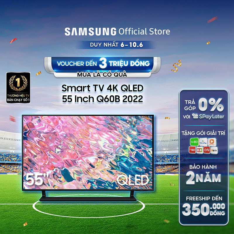 Smart TV Samsung 55 Inch 4K QLED QA55Q60BAKXXV 2022 - Miễn phí lắp...