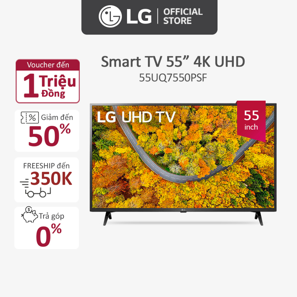 Smart UHD Tivi LG 55 inch 55UQ7550PSF - Miễn phí lắp đặt...