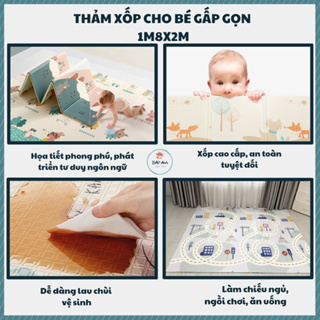 Thảm xốp cho bé gấp gọn, thảm trải sàn cho bé tập bò chống ngã va ...