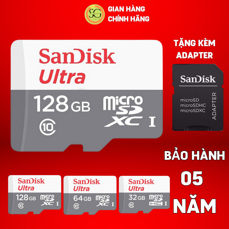 Thẻ nhớ sandisk 64GB /32Gb/16GB/8GB dùng điện thoại, máy ảnh - Thẻ...