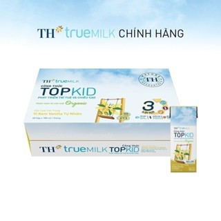 Thùng 48 hộp sữa tươi tiệt trùng TOPKID kem vanilla tự nhiên TH Tr...