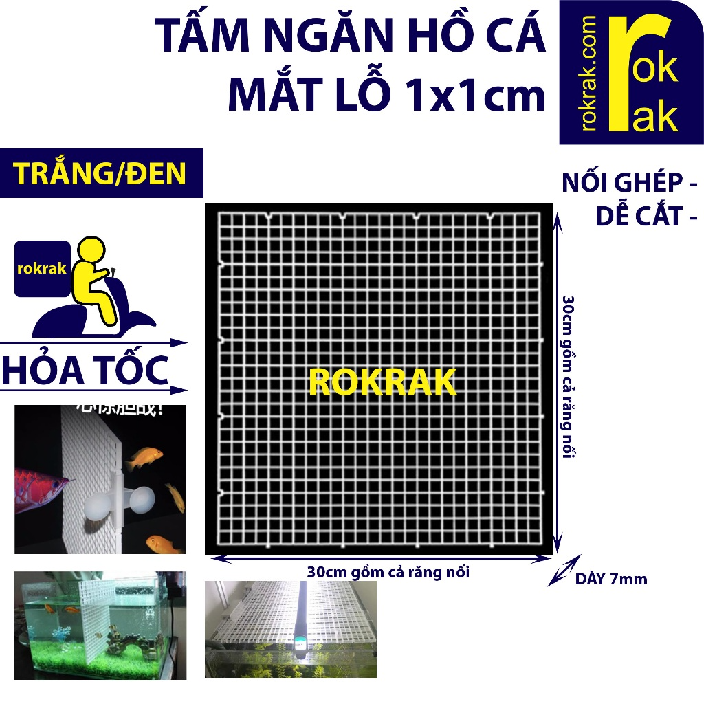 Vách ngăn bể cá  tấm nhựa đậy mặt hồ cá 30x30 15x30 cm có thể nối ...