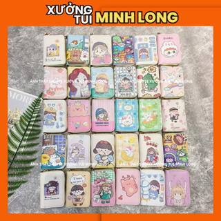 Ví mini nữ cầm tay nhiều ngăn đựng thẻ hiều hình hottrend dễ thươn...