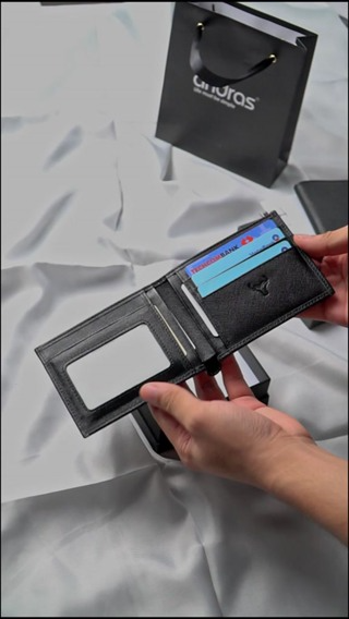 Ví nam da Saffiano gập đôi Bi-fold Trust Wallet Andras Official St...