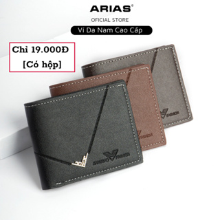 Ví nam đẹp kiểu ví ngang có hộp nhiều ngăn cao cấp, bóp da PU gấp ...