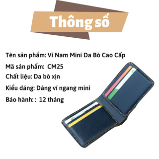 Ví Nam Đẹp Mini Phong Cách Thời Trang Đơn Giản Năng Động, Bóp Da Đ...