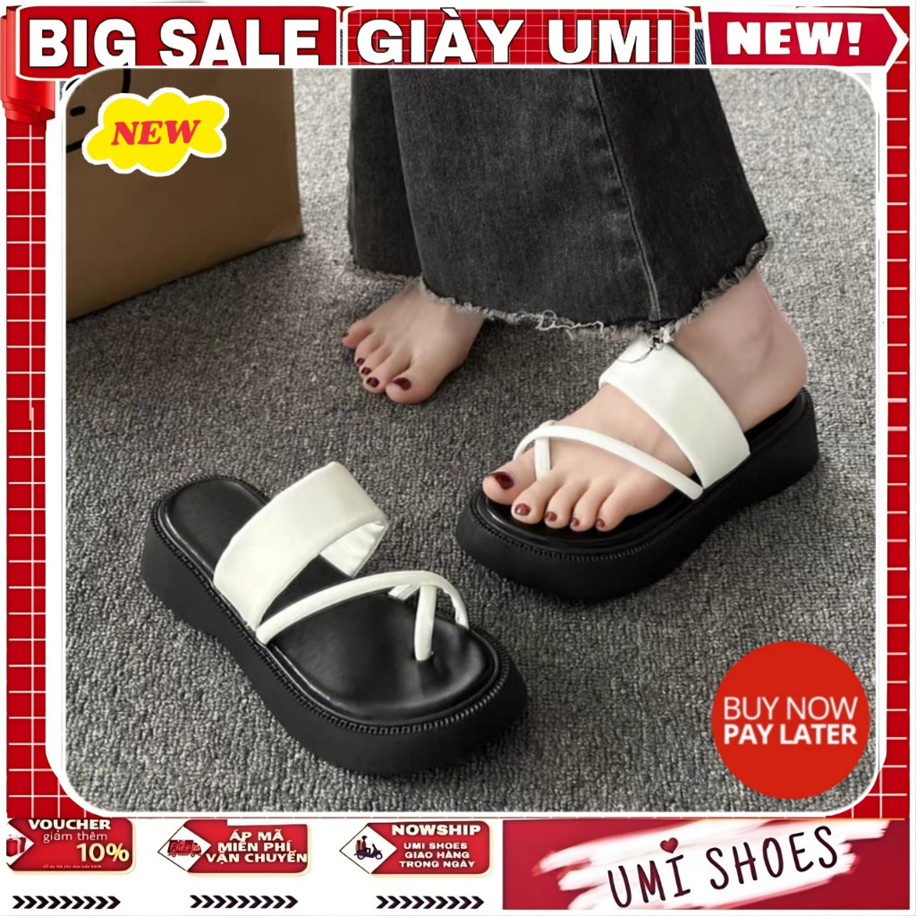 [VIDEO THẬT-NOWSHIP] Dép Nữ Đế Cao LÊ IX Bánh Mỳ 4P Xỏ Ngón Kẹp Tô...