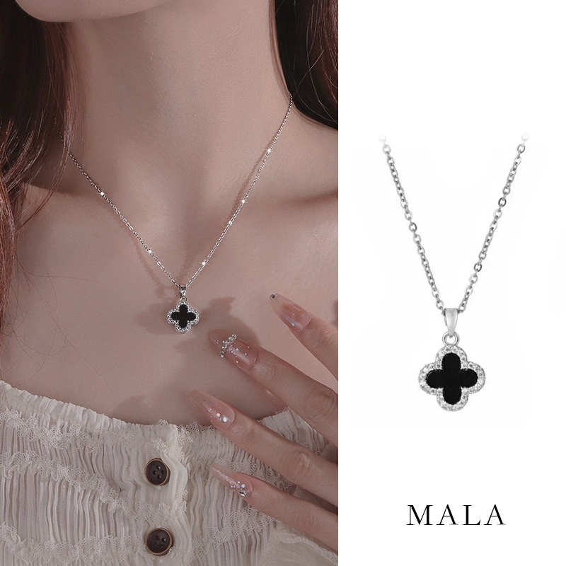 Vòng Cổ Cỏ Bốn Lá Màu Đen Sang Trọng Cho Nữ...