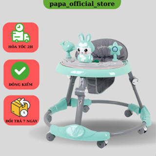 Xe tròn tập đi đa năng gấp gọn, thiết kế thông minh, kiêm bàn ăn, ...