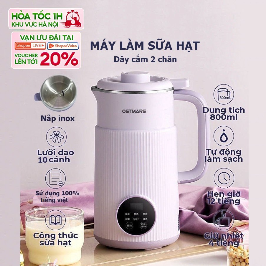 Dây cắm 2 chân Máy làm sữa hạt mini chính hãng Ostmars dành cho tr...