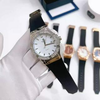 Đồng Hồ Nam Hulot Viền Đính Đá - Dây Cao Su - Size 42mm Máy Pin, K...