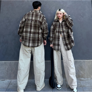 Áo Sơ Mi Flannel NQ30 Nỉ Dạ Có Nón Và Không Nón Tay Dài Form Rộng ...