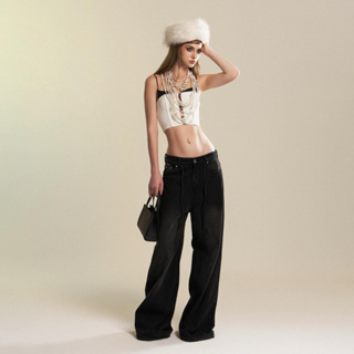 SMOKE LOOSE PLEAT WIDE JEANS - Quần jeans ống rộng form to Menswea...