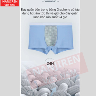Hộp 4 Quần Sịp Boxer Nam Vải Lụa Băng Thun Lạnh Cao Cấp NANJIREN (...
