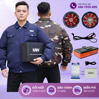 Áo điều hòa KAW Chính Hãng Pin 50.0000mah chạy 10h-15h quạt mát, c...