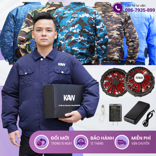Áo điều hòa KAW Chính Hãng Pin 50.0000mah chạy 10h-15h quạt mát, c...