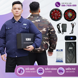Áo điều hòa KAW Chính Hãng Pin 50.0000mah chạy 10h-15h quạt mát, c...