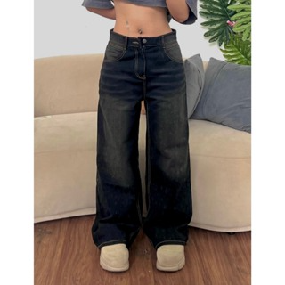 Calem Club - Quần Jeans Wash cạp cao Ống Rộng tôn dáng form thụng ...