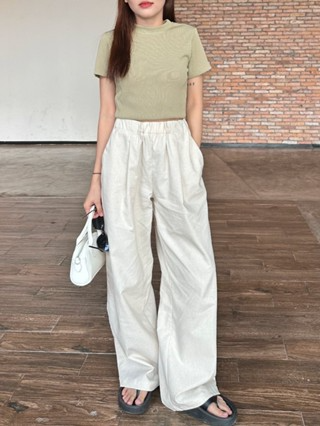 Quần ống rộng vải linen form xuông may dập ly, quần ống suông nữ l...
