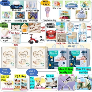 (có chọn quà) Tã Bỉm Gooby Hàn Quốc Cao Cấp size dán/quần NB/S/M/L...