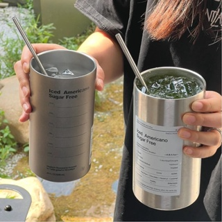 Ly giữ nhiệt Americano Inox 304 Cao Cấp Không Gỉ,Tặng ống hút siêu...