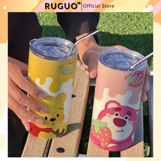 Ly Giữ Nhiệt Iced Americano Gấu Dâu Chất Liệu Inox 304 Cao Cấp Dun...