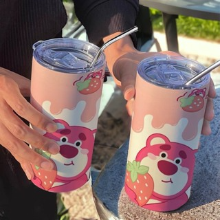Ly Giữ Nhiệt Iced Americano Gấu Dâu Chất Liệu Inox 304 Cao Cấp Dun...