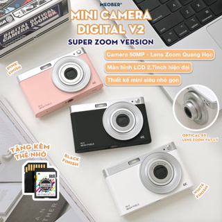 [Tặng thẻ nhớ] Máy Chụp hình mini digital v2 50MP Super Zoom, quay...