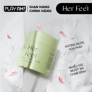 Bao cao su PlayAh Her Feel Ultra Thin 0.03mm Hộp 3/10 Size 52mm Si...